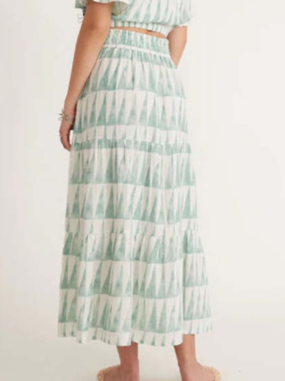 Marine Layer Corinne Geo Triangle Maxi Skirt Size L - Picture 10 of 10